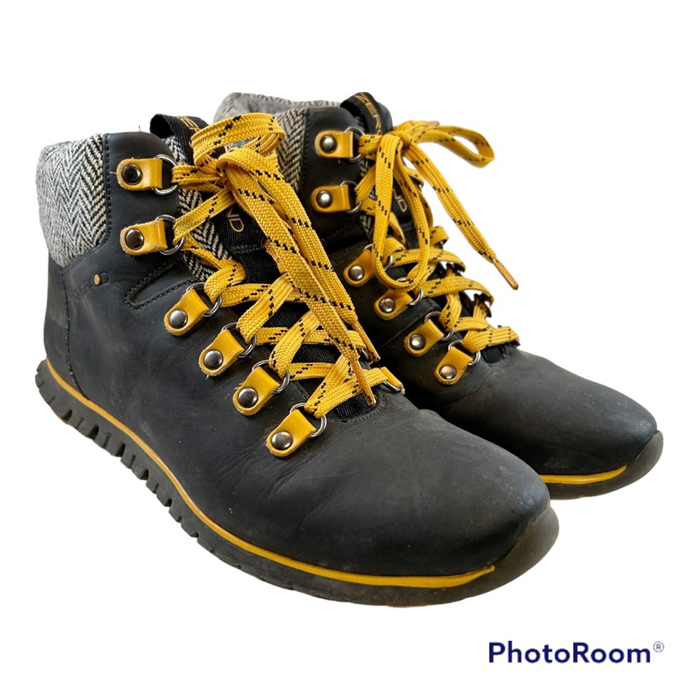 COLE HAAN - Black Leather Zerogrand Waterproof Trail / Hiking Boots